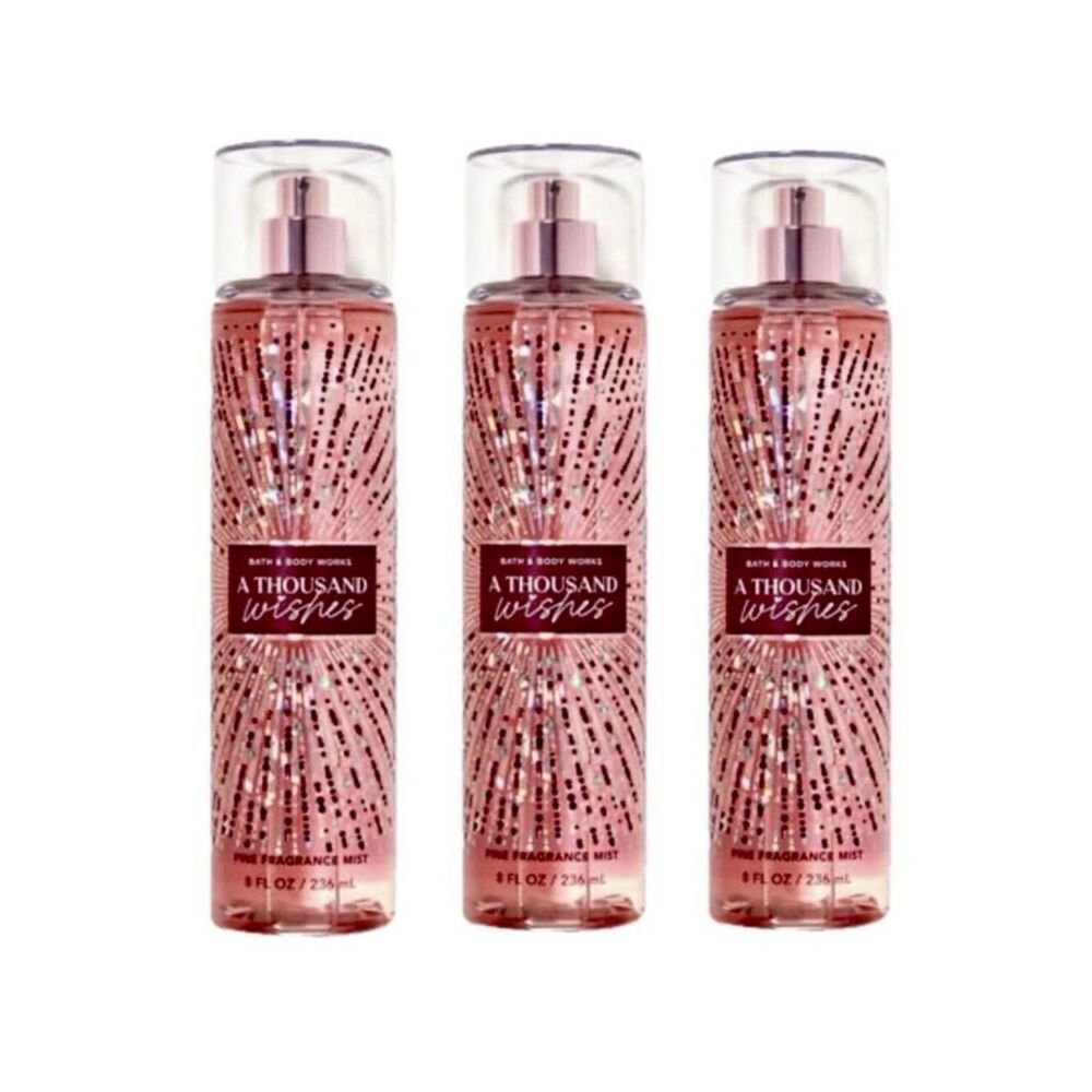 New 3 Pack A Thousand Wishes Bath & Body Works Fragrance Mist 8 fl oz each